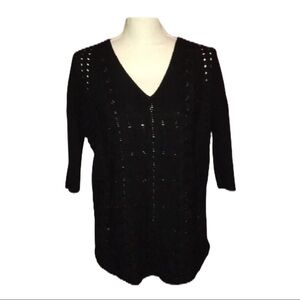 Express | Black 3/4 Sleeve Sweater | S